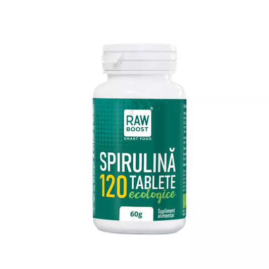 Spirulină tablete ecologice - puternic efect antiinflamator și imunizant, 120 tablete